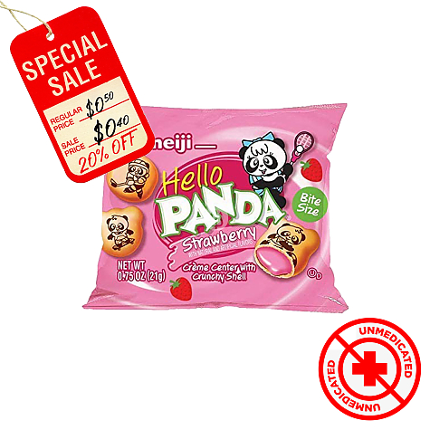 Meiji Hello Panda Strawberry Cookies